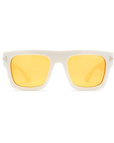 Tom Ford Fausto Square-frame Sunglasses - Yellow