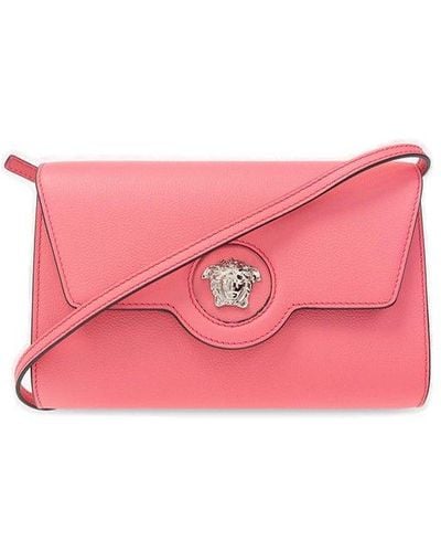 Versace 'la Medusa' Wallet With Strap - Pink