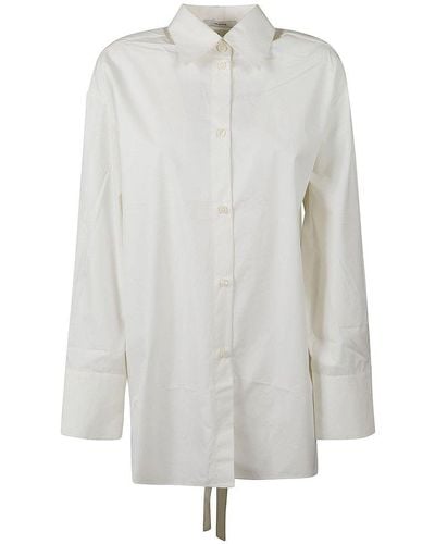 Rohe Open Back Buttoned Mini Shirt Dress - White