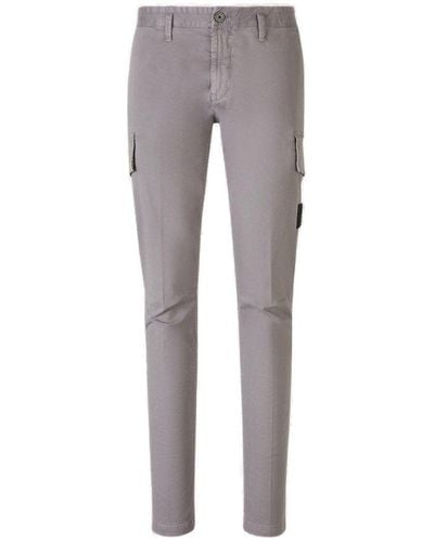 Stone Island Compass-badge Tapered Leg Cargo Trousers - Grey