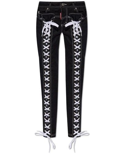 DSquared² Lace-up Skinny Jeans - Black