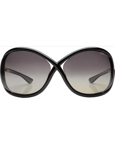 Tom Ford Whitney Oversized Round Frame Sunglasses - Black
