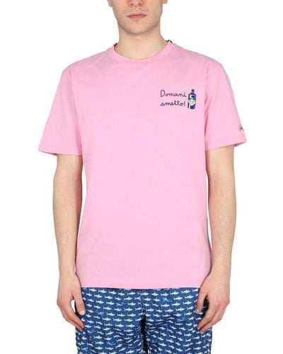 Mc2 Saint Barth Crewneck Short-sleeved T-shirt - Pink