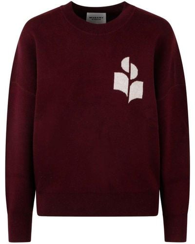 Isabel Marant Logo-intarsia Crewneck Sweater - Red