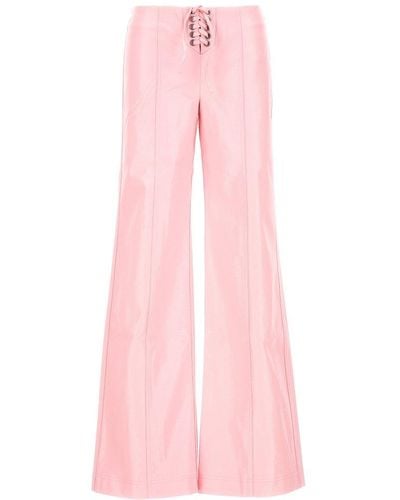 ROTATE BIRGER CHRISTENSEN Embossed Lace Up Pants - Pink