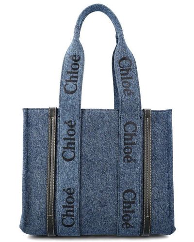 Chloé Chloe Woody Medium Tote Bag - Blue