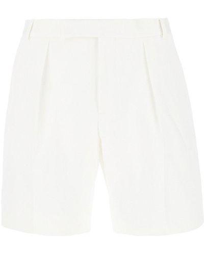 Alexander McQueen Pleat-detailed Bermuda Shorts - White
