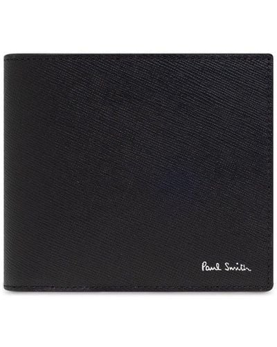 Paul Smith Leather Wallet With Logo - Black