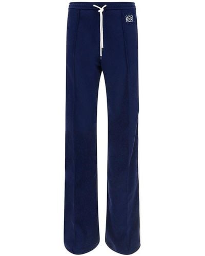 Loewe Logo Embroidered Drawstring Track Trousers - Blue