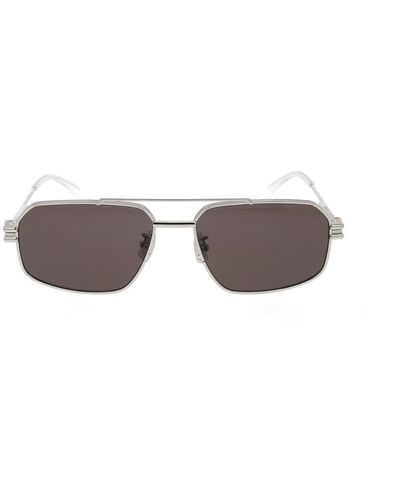 Bottega Veneta Aviator Frame Sunglasses - Metallic
