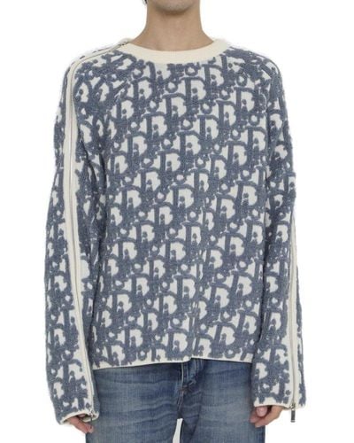 Dior Oblique Crewneck Sweater - Blue