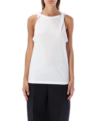 Y. Project Twisted Shoulder Tank Top - White