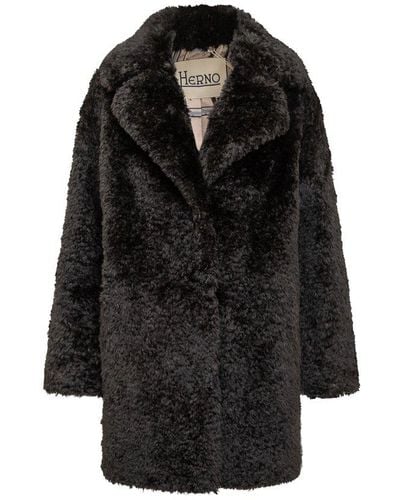 Herno Fur Coat - Black