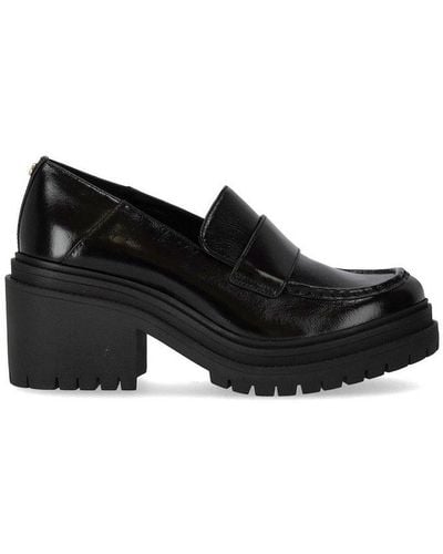 Michael Kors Rocco Leather Moccasin With Heel - Black