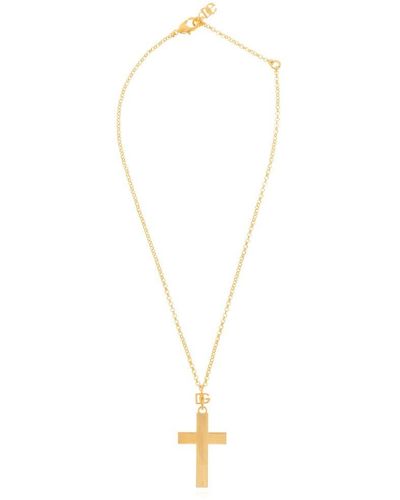 Dolce & Gabbana Cross Pendant Necklace - White