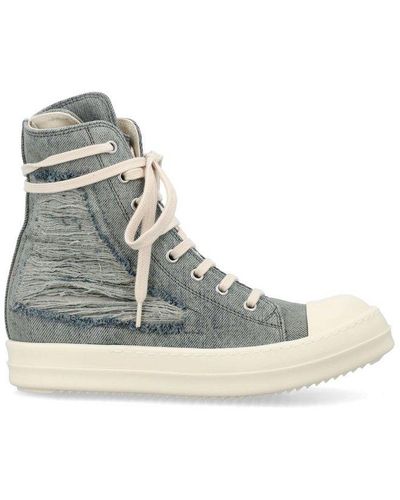 Rick Owens Lace-up High-top Trainers - Blue