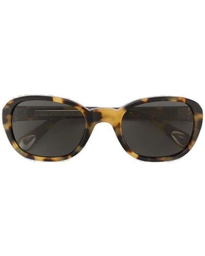 Ann Demeulemeester Oval Frame Sunglasses - Black