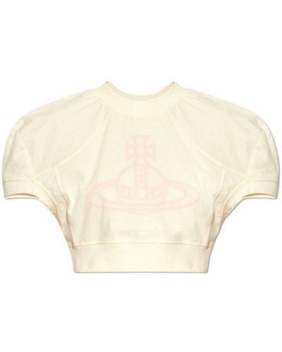 Vivienne Westwood Orb Printed Cropped T-shirt - White
