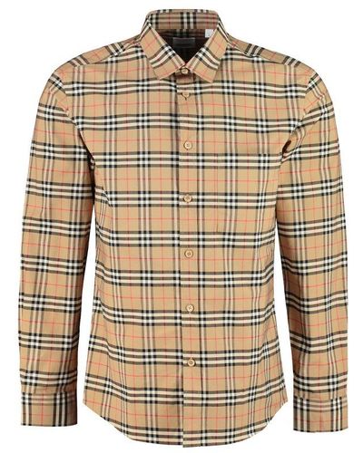 Burberry Simpson Archive Plaid Long-sleeve Shirt - Brown