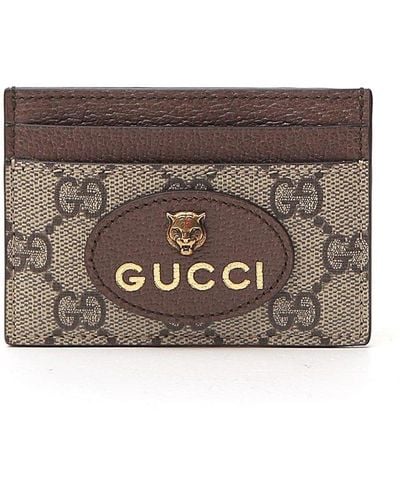 Gucci Neo Vintage GG Supreme Card Case - Brown