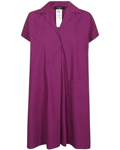 Weekend by Maxmara V-neck Short-sleeved Dress - Purple