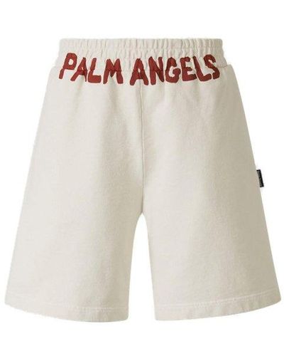 Palm Angels Logo-printed Elasticated Waist Track Shorts - White