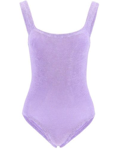 Hunza G . Square Neck Swimsuit - Purple