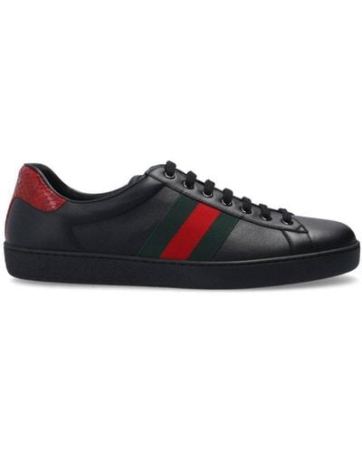 Gucci Ace Leather Trainer - Black