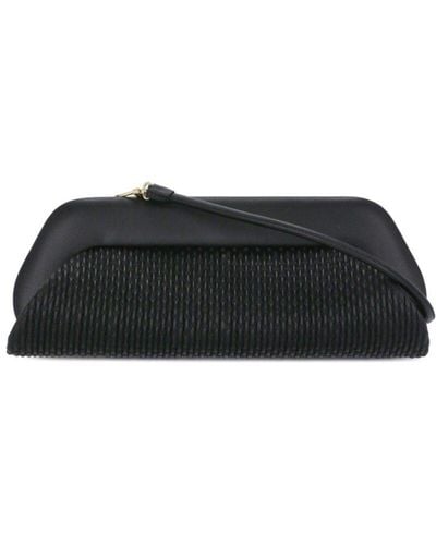 THEMOIRÈ Dion Quilted Strapped Clutch Bag - Black