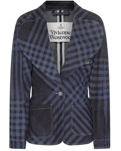 Vivienne Westwood Blue Cotton Stretch Metro Blazer