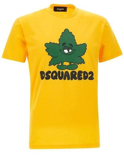 DSquared² "cool Fit" Cotton T-shirt - Yellow