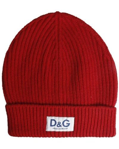 Dolce & Gabbana Knitted Hat - Red