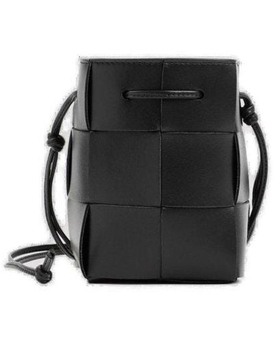 Bottega Veneta Cassette Mini Leather Bucket Bag - Black