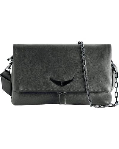 Zadig & Voltaire Rocky Embellished Logo Shoulder Bag - Black
