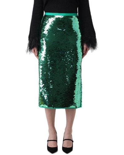 Weekend by Maxmara Sequins Embellished Pencil Skirt - Green