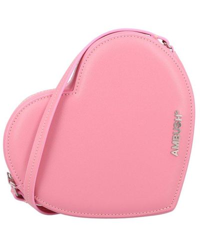 Ambush Flat Heart Crossbody Bag - Pink