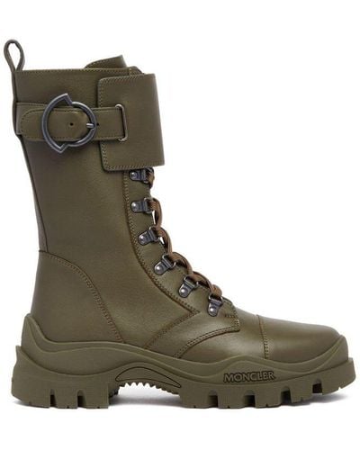 Moncler Larue Buckle Ankle Boots - Green