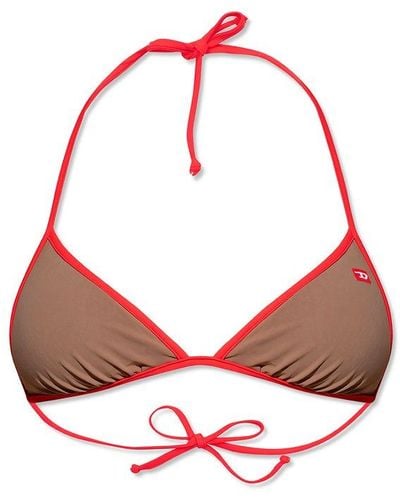 DIESEL Bfb-sees Logo Patch Bikini Top - Red