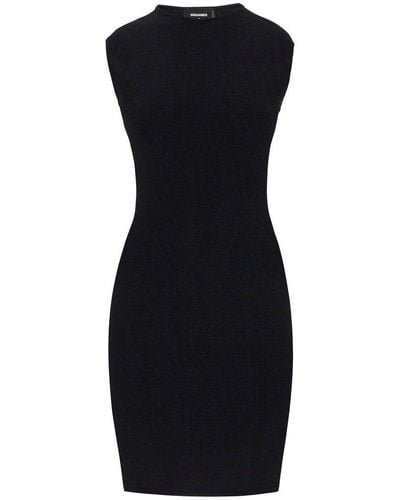 DSquared² Bodycon Dress With Maxi Cut Out On The Back - Black
