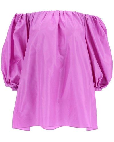 Valentino Washed Taffeta Top - Purple