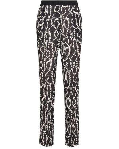 Seventy Double Darts Printed Long Stretch Trousers - Black