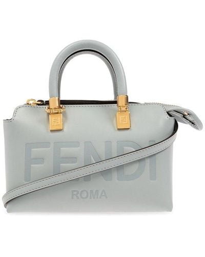 Fendi Small By The Way Leather Tote Bag - Blue