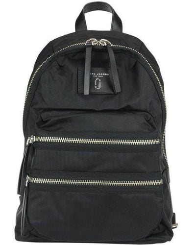 Marc Jacobs Logo Patch Zip-up Backpack - Black