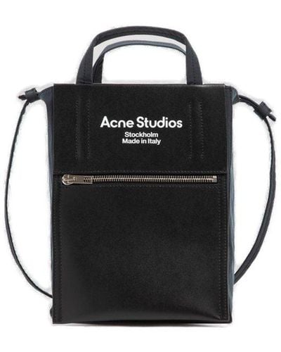 Acne Studios Papery Logo Printed Tote Bag - Black