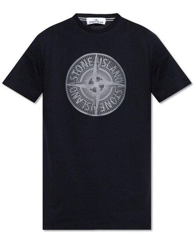 Stone Island Compass Graphic-print Cotton-jersey T-shirt X - Black