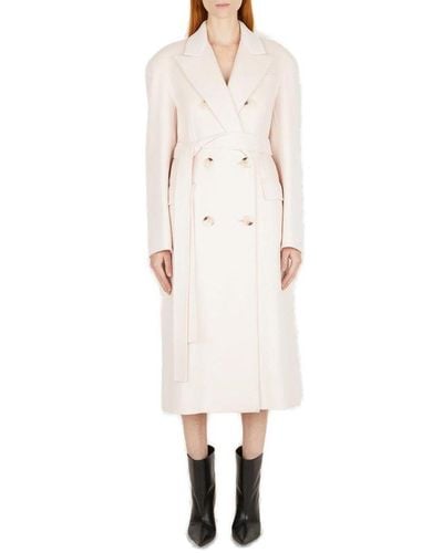Sportmax Belted Double-breasted Coat - White