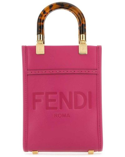 Fendi Sunshine Shopper Tote Leather Mini - ShopStyle Shoulder Bags