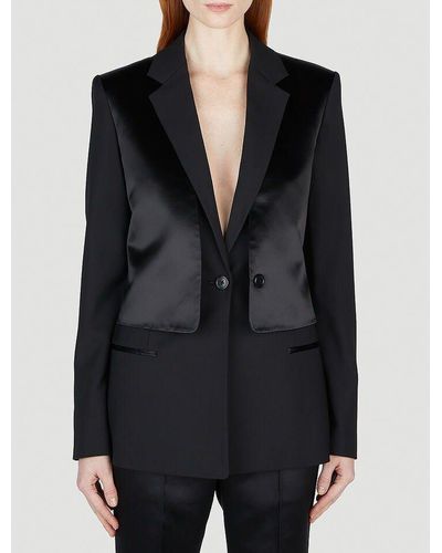 Helmut Lang Layered Cut-out Tailored Blazer - Black