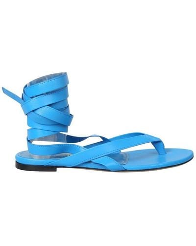 The Attico Lace-up Flat Sandals - Blue