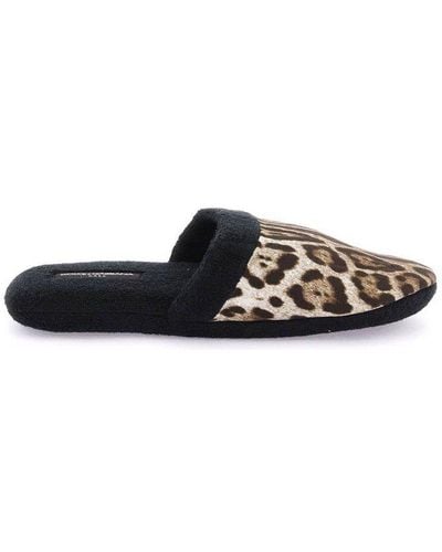 Dolce & Gabbana Terry Cloth Slipper - Black